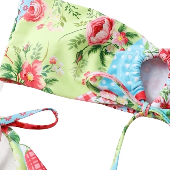 NEW! Sexy, Boho, Floral/ patch Bandeau Boho Bikini - Picture 6 of 8